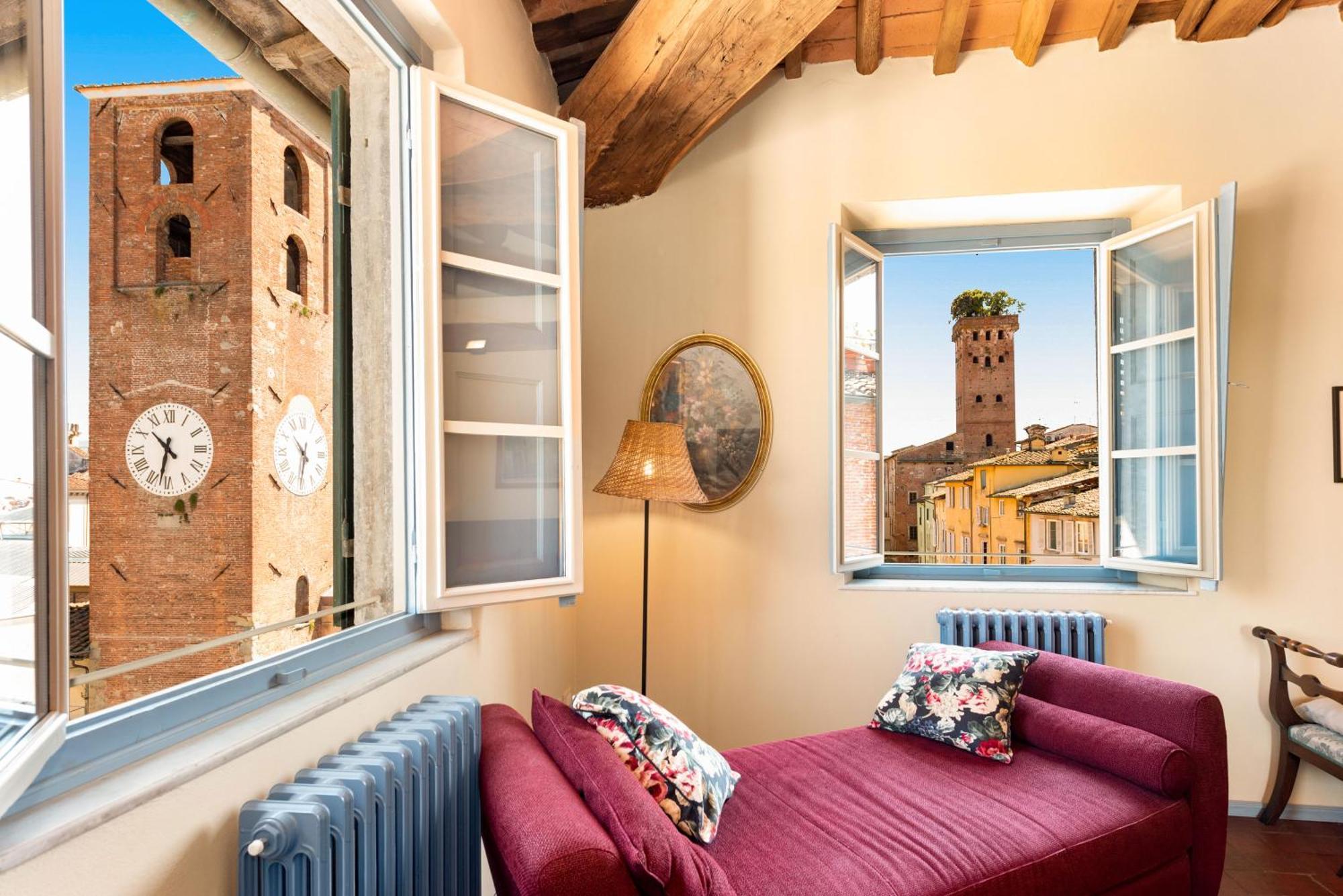 Al Carmine Apartments Towers View With Ac Lucca Exteriér fotografie